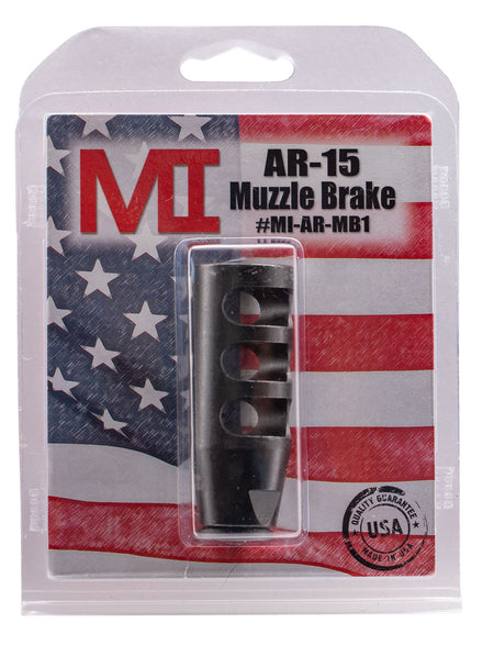 Midwest Industries MIARMB1 Three Chamber Muzzle Brake 1/2"-28 tpi Black Phosphate for 223 Rem AR-Platform