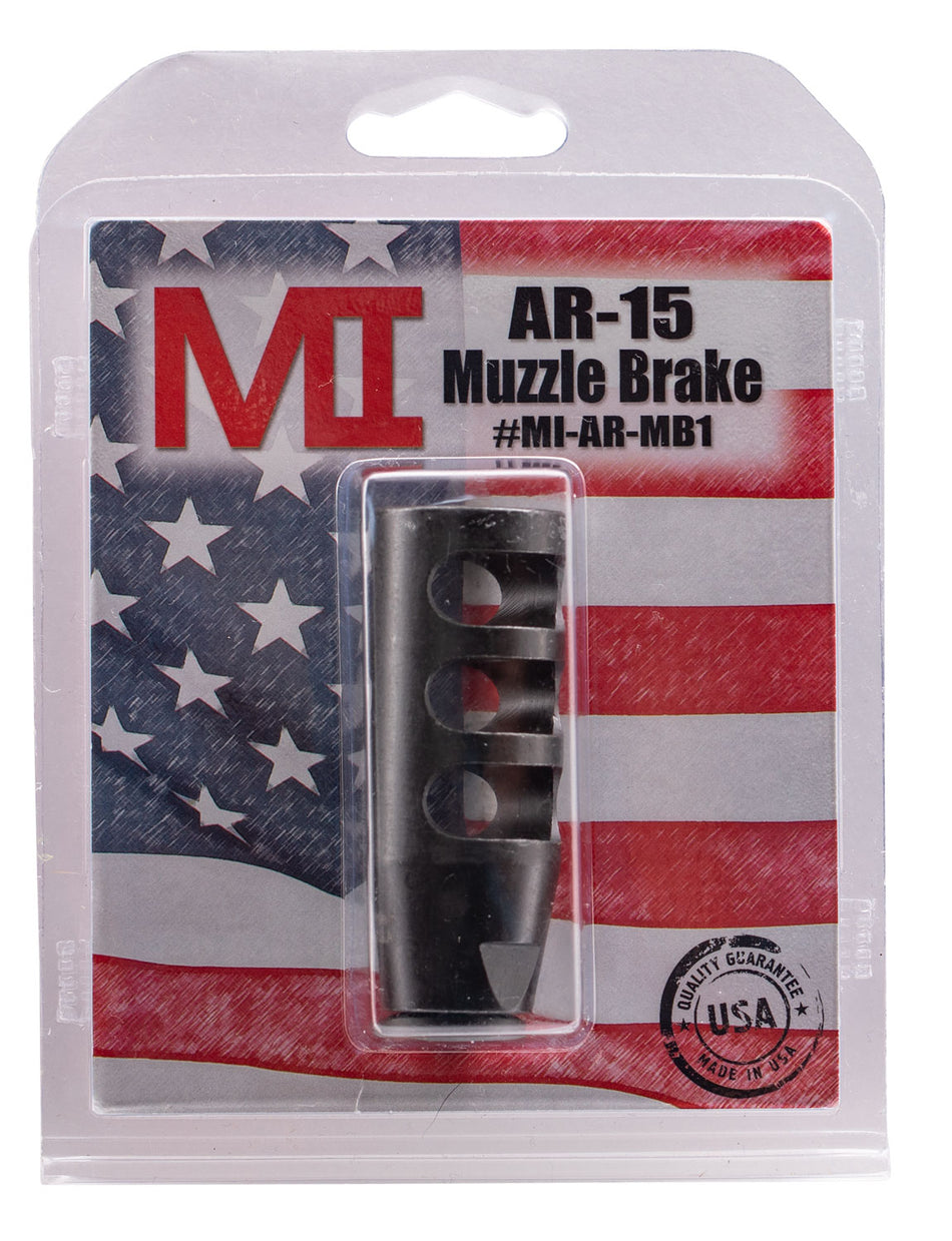 Midwest Industries MIARMB1 Three Chamber Muzzle Brake 1/2"-28 tpi Black Phosphate for 223 Rem AR-Platform