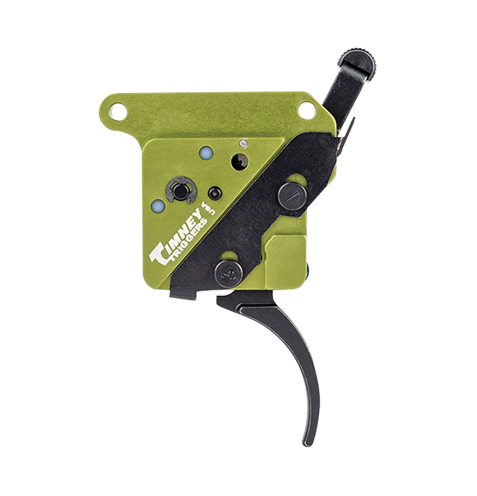 Timney Triggers 510V2THIN Elite Hunter Thin Curved Trigger 3 lb Pull for Remington 700 Right Black/Green