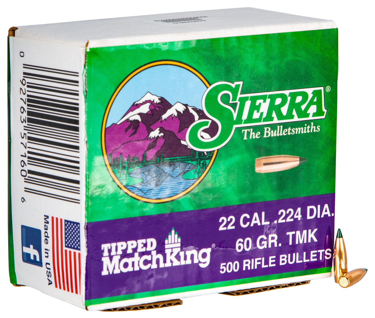 Sierra Tipped MatchKing 22Cal 60gr Match Projectiles 500/Box