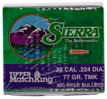 Sierra Tipped MatchKing 22Cal 77gr Match Projectiles 500/Box