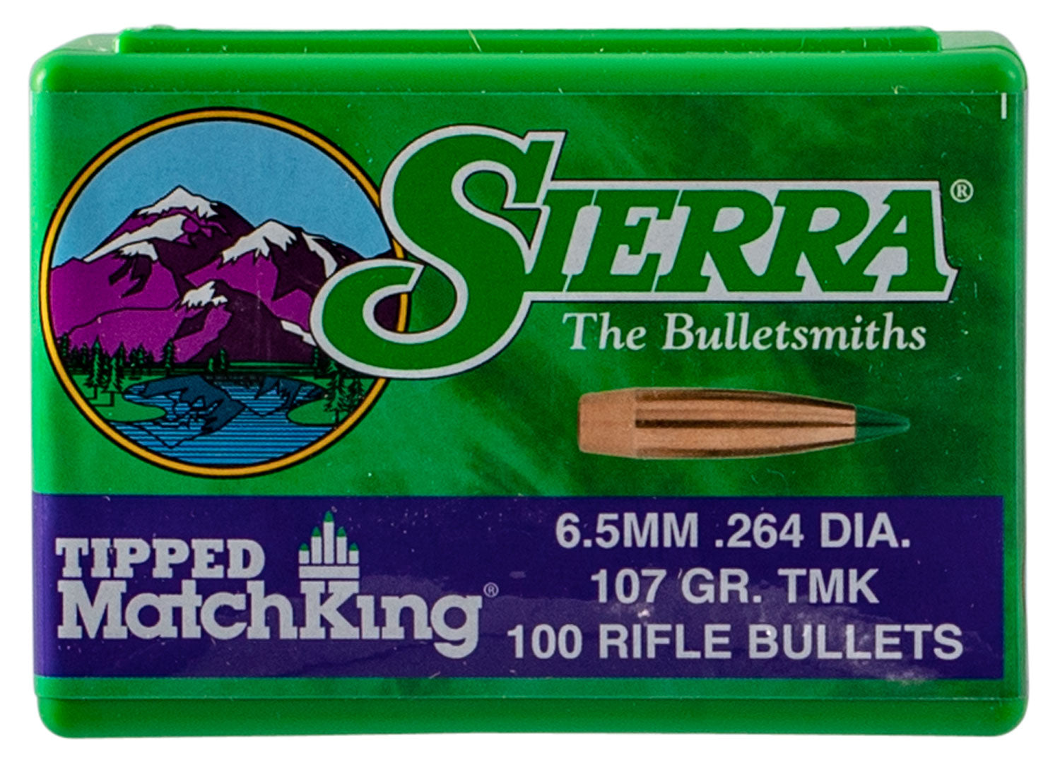 Sierra Tipped MatchKing 6.5 Creedmoor 107gr Match Projectiles 100/Box
