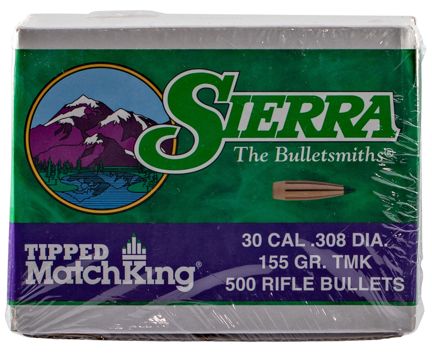 Sierra 7755C .30 Cal 155gr Tipped MatchKing Reloading Bullets 500/Box