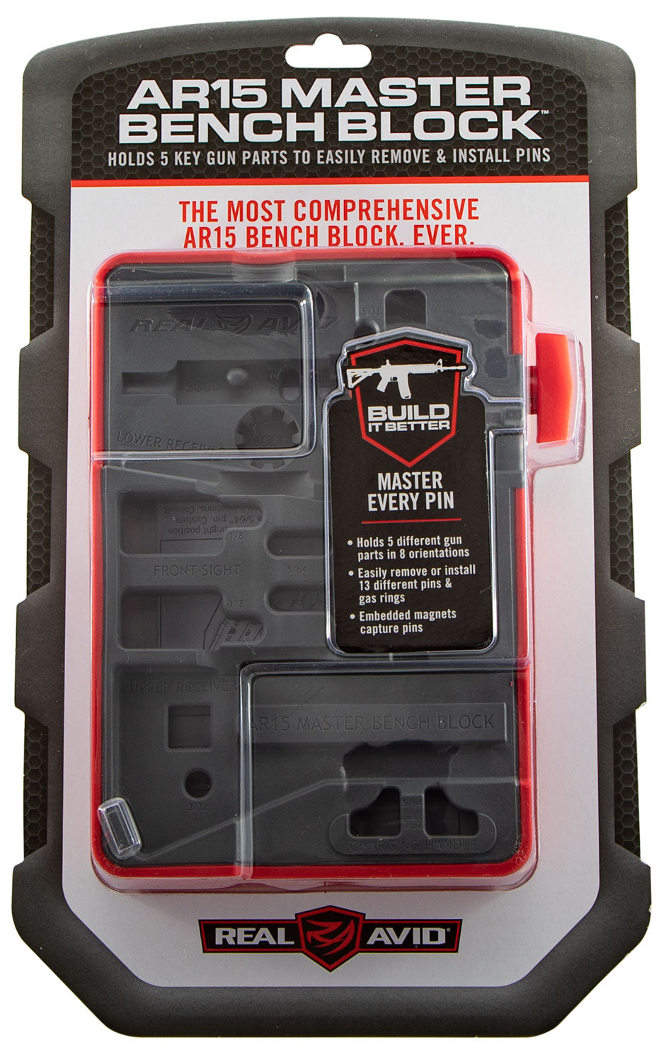 Real Avid AVAR15MBB Master Bench Block Black Polymer for AR-15 Platforms