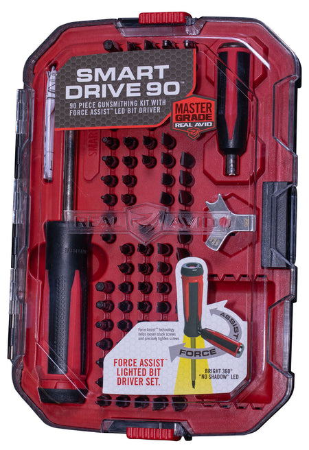 Real Avid AVSD90 Smart Drive 90 Gunsmithing Driver Set Black/Red 90 Pieces