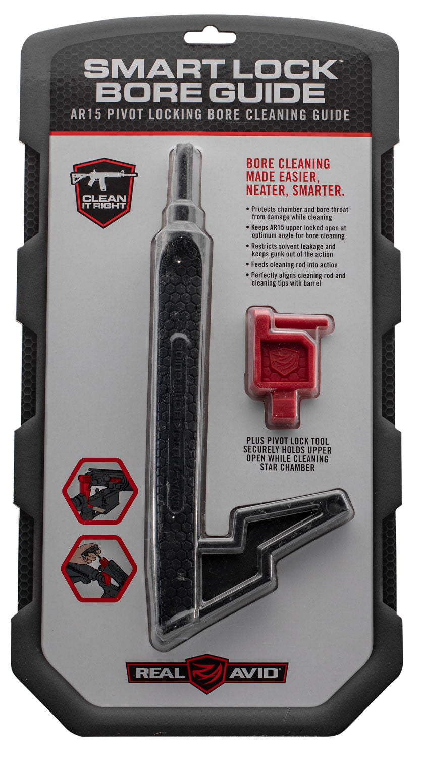 Real Avid AVSLBG Smart Lock Bore Guide AR-15 Polymer with Pivot Lock Cleaning Accessory