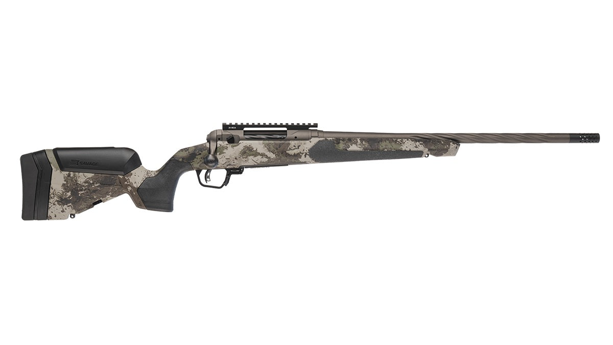 Savage Arms 32582 110 Core Hunter Pro 300 Win Mag 3+1 22" Spiral Fluted Barrel, Savage Woodland Camo AccuStock w/AccuFit V2 Synthetic Stock, Right Hand
