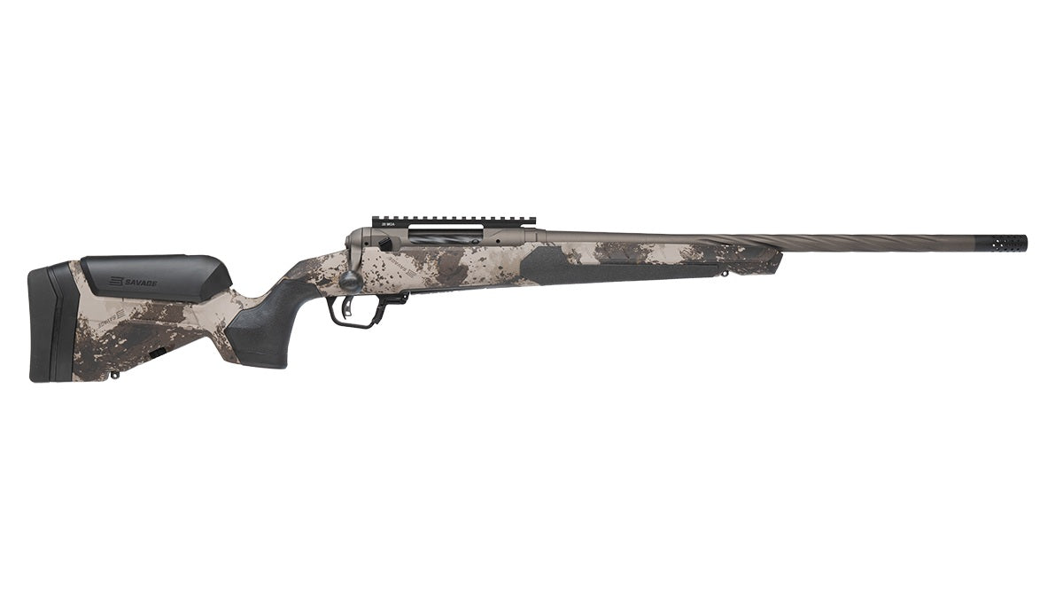 Savage Arms 32611 110 Core Hunter Pro 7mm BC 3+1 20" Fluted Barrel, Savage Western Camo AccuStock w/AccuFit V2 Synthetic Stock, Right Hand