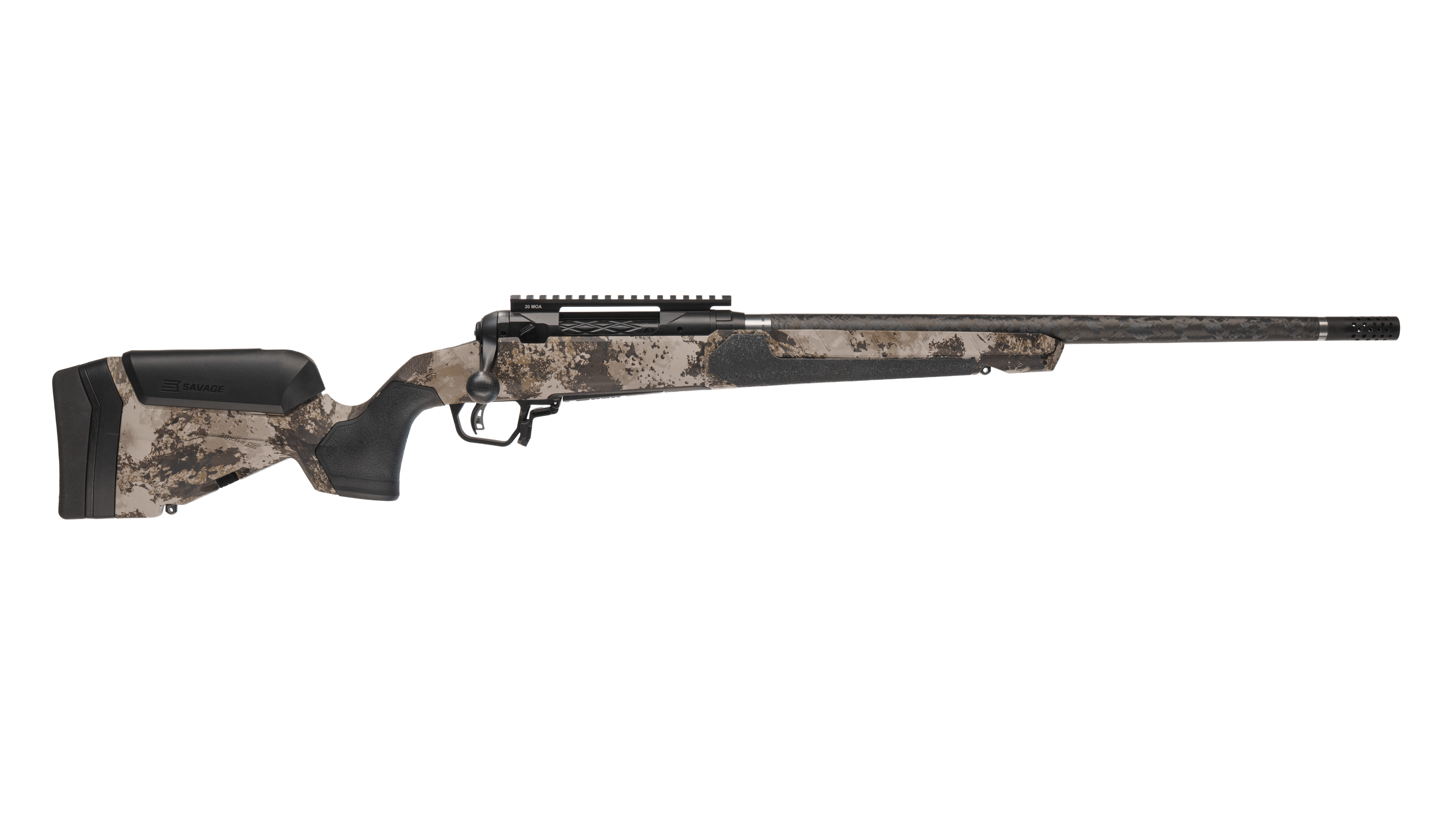 Savage Arms 32736 110 UltraLite Pro Full Size 300 WSM 3+1 20" Carbon Fiber Barrel, Savage Western Camo Accufit V2 Synthetic Stock, Right Hand