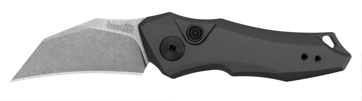 Kershaw 7350 Launch 10 Folding Auto Knife 1.90" Hawkbill Stonewashed CPM 154 Blade Gray Anodized Aluminum Handle