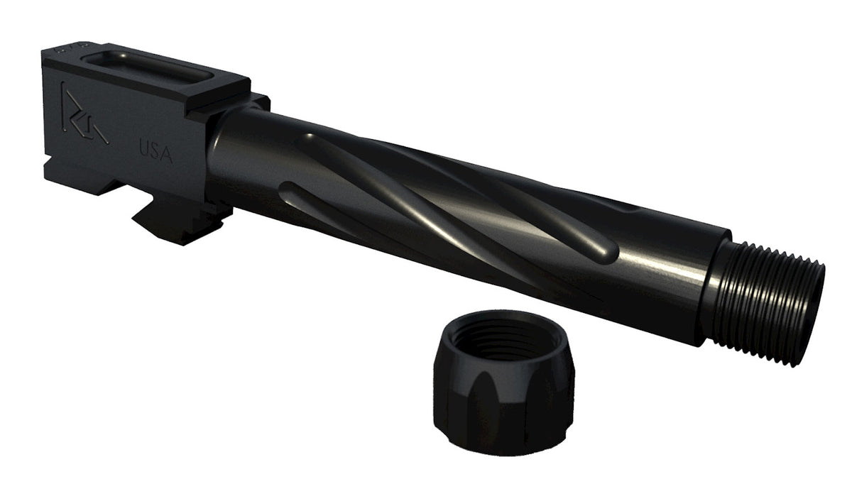 Rival Arms RA20G202A Precision Drop-In Barrel 9mm Luger 4.02" Black PVD 416R Stainless Steel Fluted Threaded for Glock 19 Gen3-4
