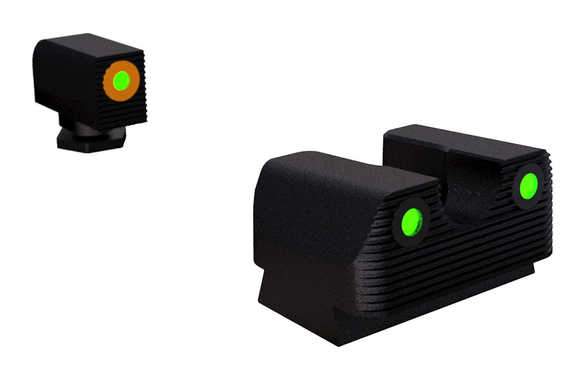 Rival Arms RA2A231G Night Sights for Glock 42/43/48 Green Tritium Orange Outline Front & Black Outline Rear