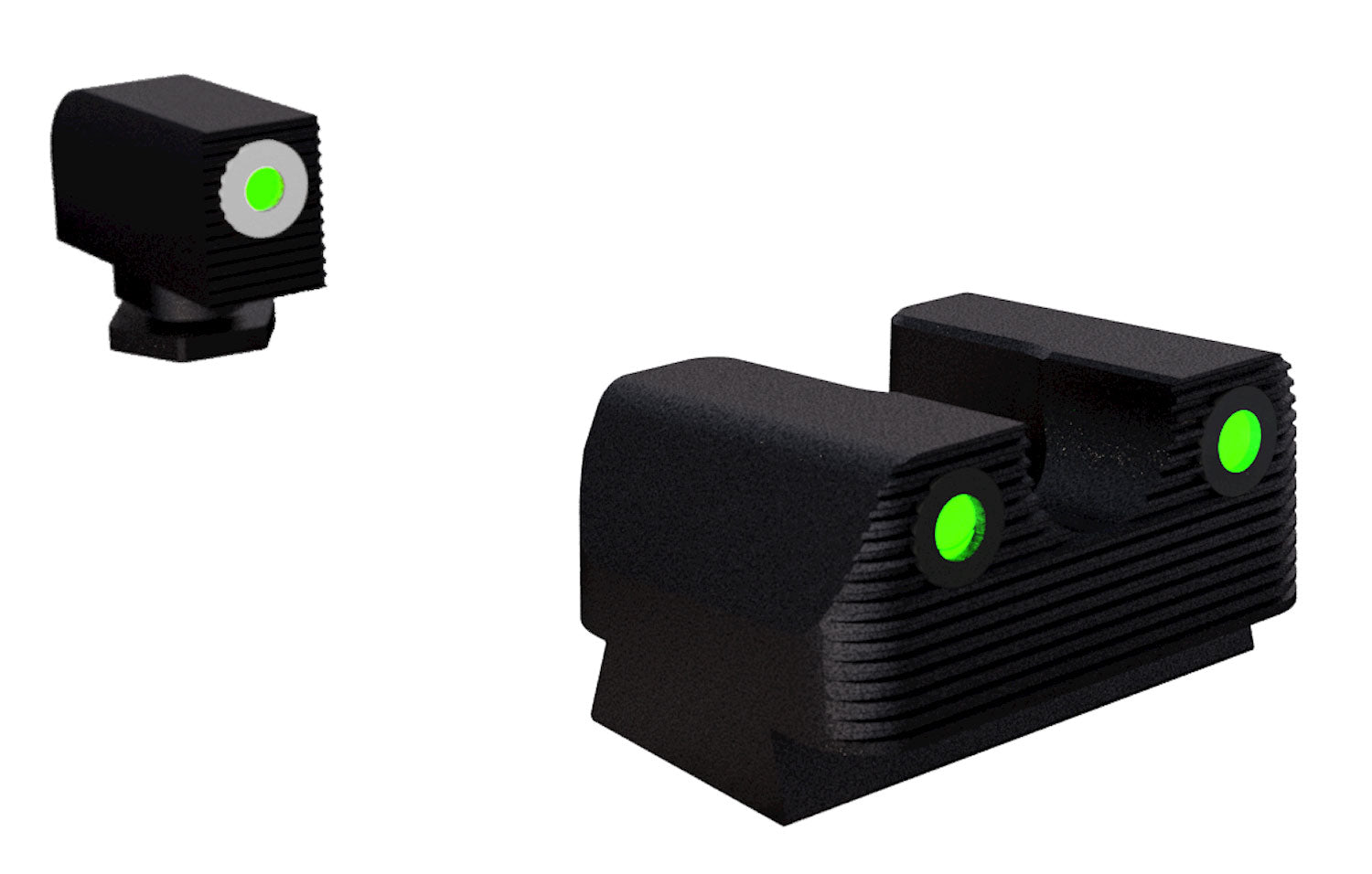 Rival Arms RA2B231G Night Sights for Glock 42/43/48 Green Tritium White Outline Front & Black Outline Rear