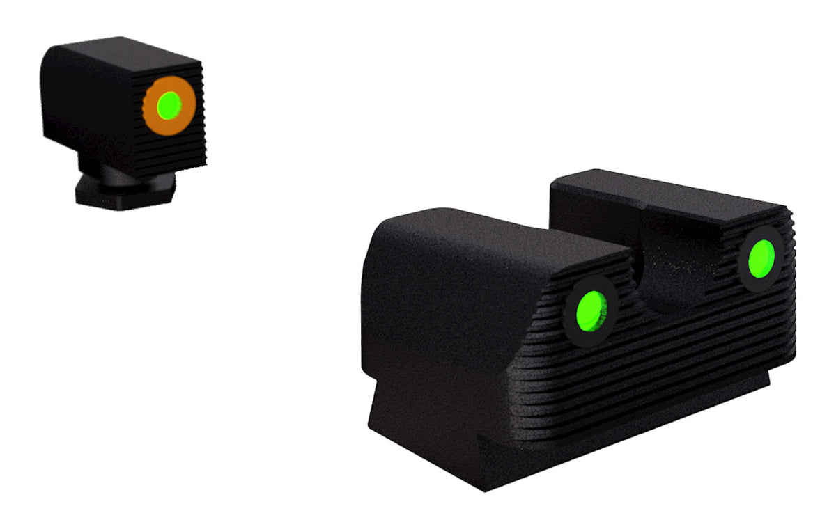 Rival Arms RA1A231G Night Sights for Glock 17/19 Green Tritium Orange Outline Front & Black Outline Rear