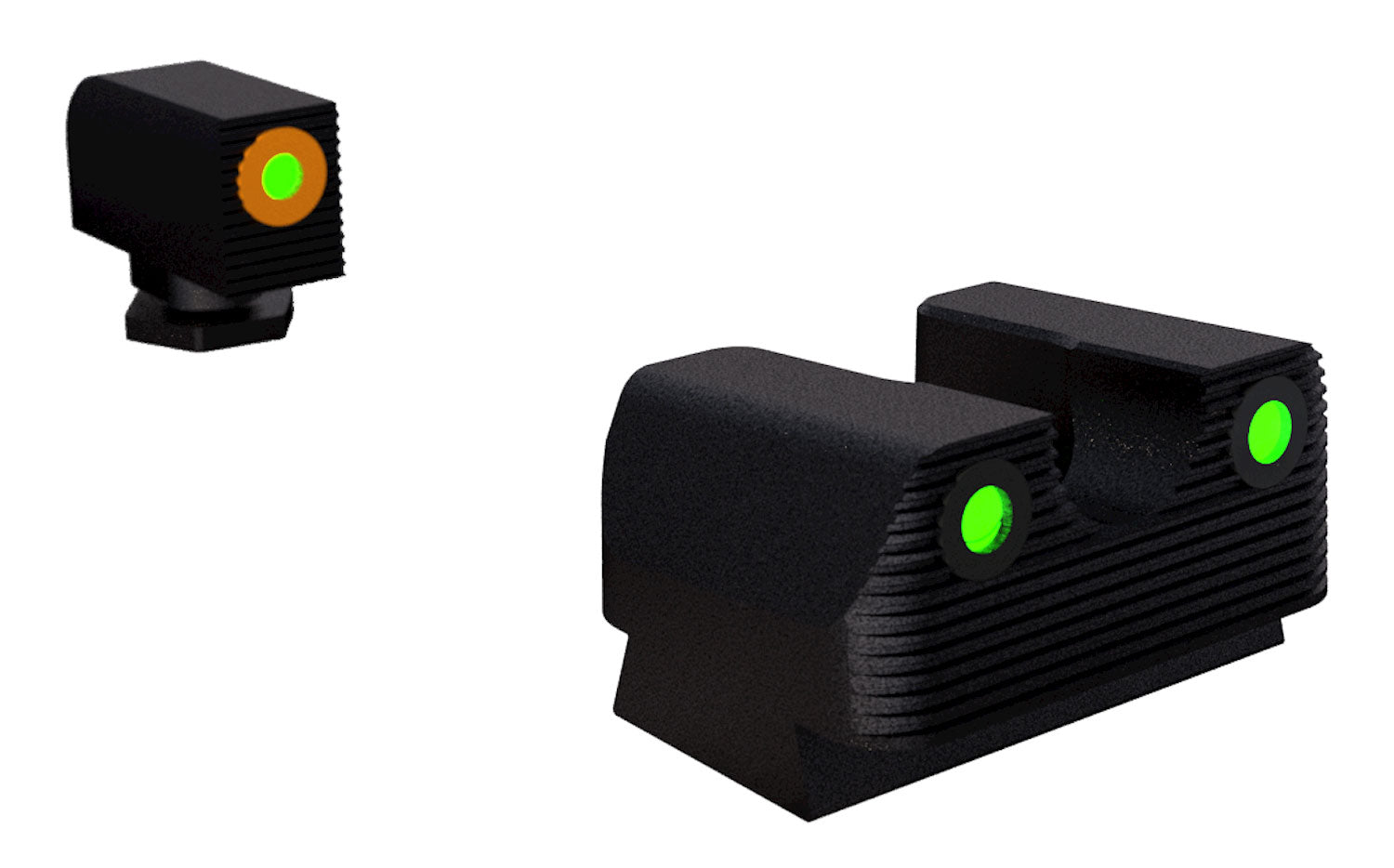 Rival Arms RA1A231G Night Sights for Glock 17/19 Green Tritium Orange Outline Front & Black Outline Rear