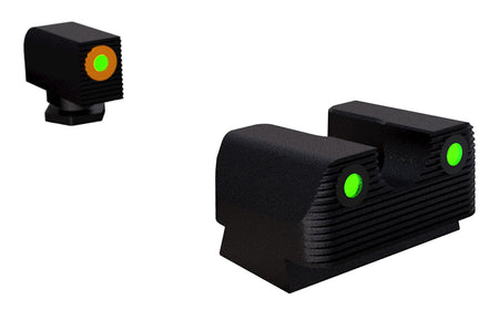 Rival Arms RA1A231G Night Sights for Glock 17/19 Green Tritium Orange Outline Front & Black Outline Rear