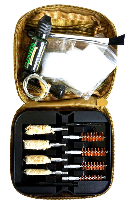 Clenzoil 2076 Field & Range Multi-Caliber Pistol Cleaning Kit 17-Piece Tan