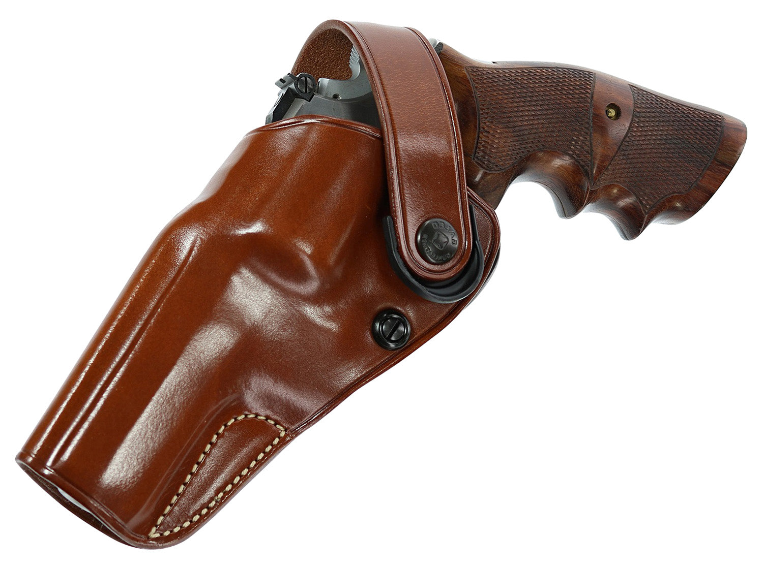 Galco DAO105 DAO OWB Tan Leather Belt Slide Retention Holster for S&W L Frame Revolver Left Hand
