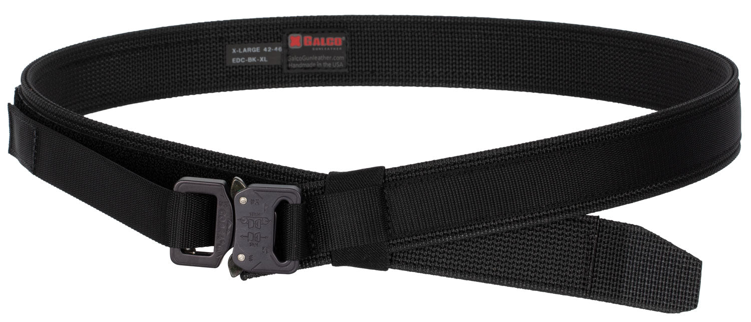 Galco EDCBKXL Everyday Carry Black Nylon Belt 42-46 Inch 1.5 Inch Wide Cobra Buckle