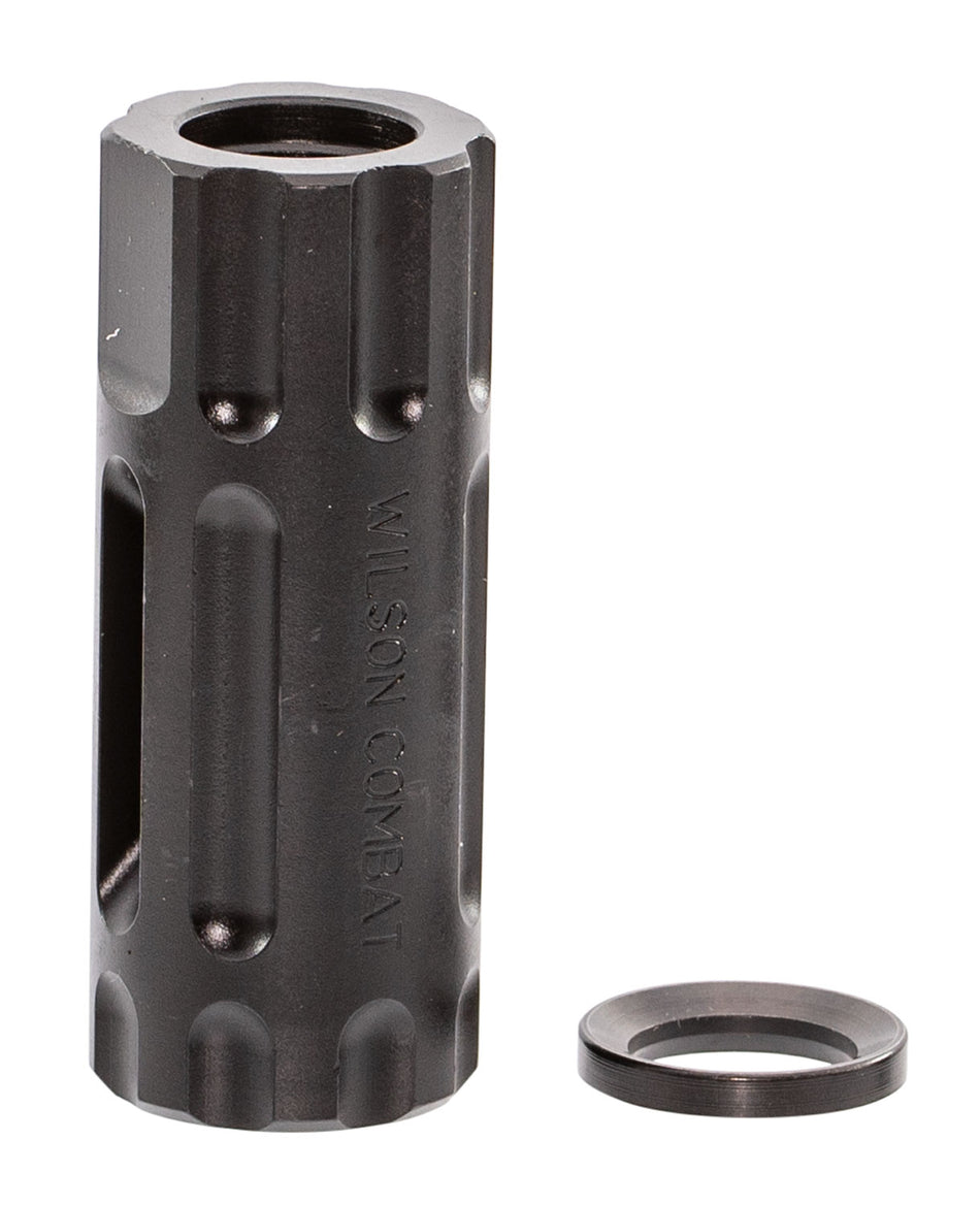 Wilson Combat TRQCOMP1/2X28 Q-Comp Muzzle Brake 1/2"-28 tpi Black Melonite Steel 5.56x45mm