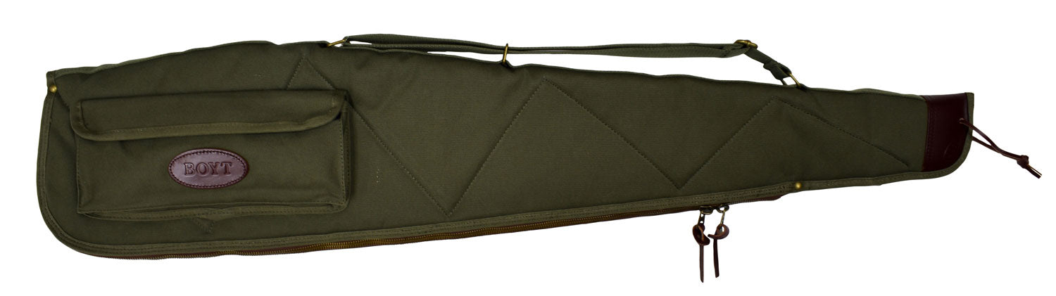 Boyt Harness OGC98PL09 Alaskan Rifle Case 48" OD Green Waxed Canvas with Brass Hardware for Scoped Rifles