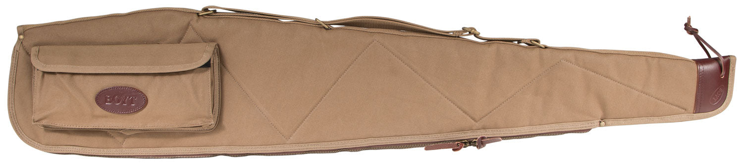 Boyt Harness OGC98PL06 Alaskan Rifle Case 48" Khaki Waxed Canvas with Brass Hardware for Scoped Rifles