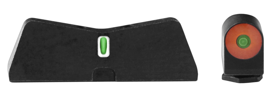 XS Sights GL0009S5N DXT2 Big Dot Night Sights for Glock - Green Tritium Orange Outline Front