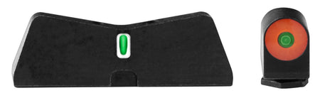 XS Sights GL0010S5N DXT2 Big Dot Night Sights for Glock - Green Tritium Orange Outline Front