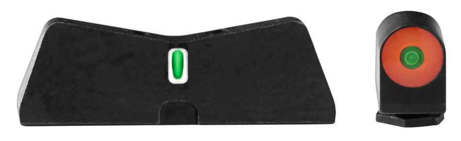 XS Sights GL0010S5N DXT2 Big Dot Night Sights for Glock - Green Tritium Orange Outline Front