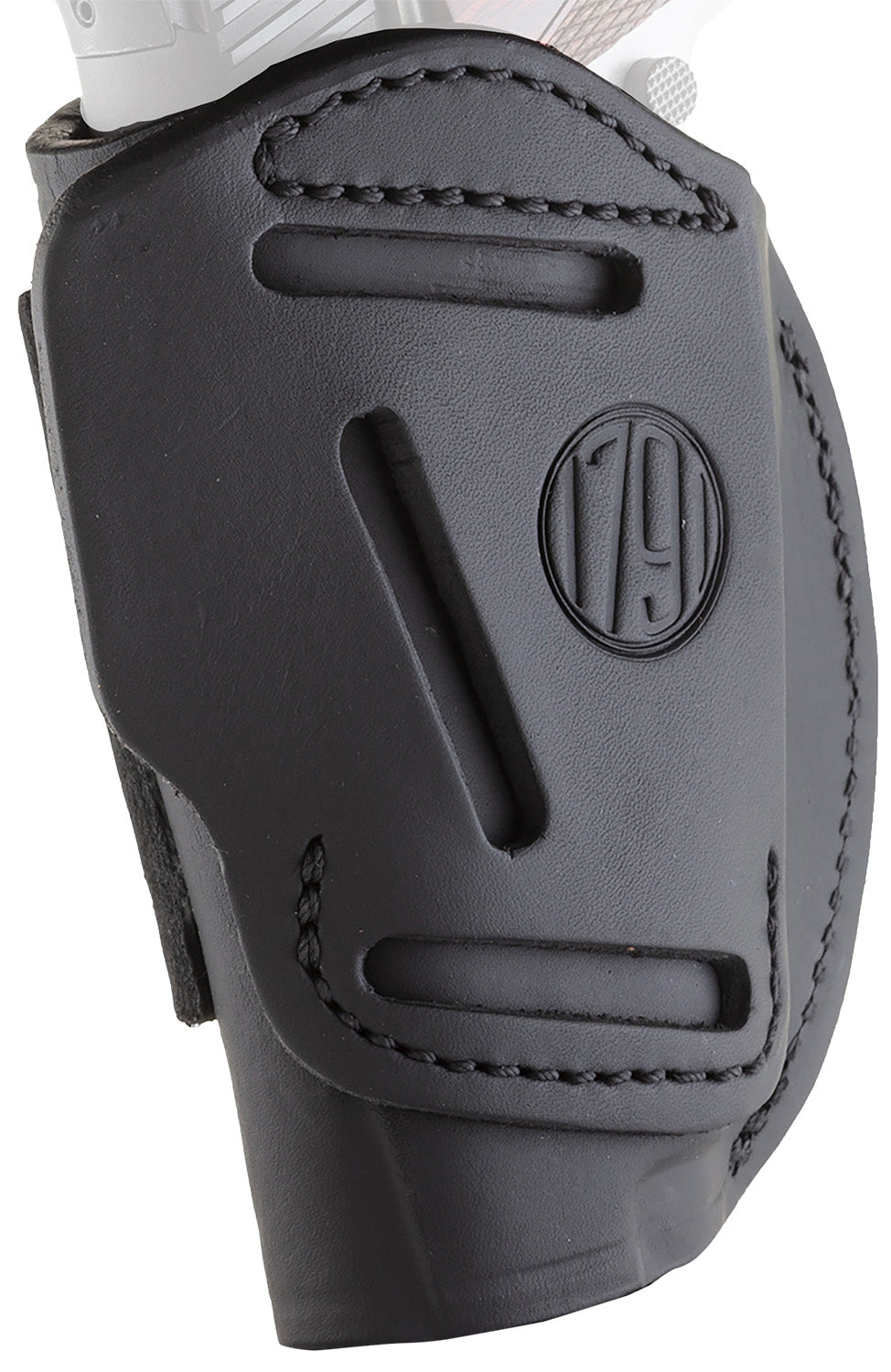 1791 Gunleather 4-Way IWB/OWB Size 01 Stealth Black Leather Belt Clip Holster - Fits 3-4" Barrel 1911, Ambidextrous
