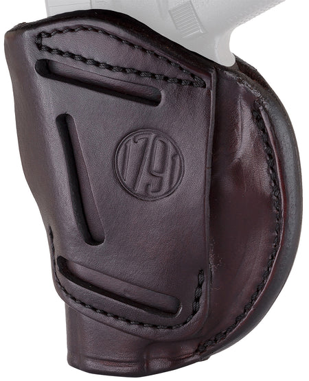 1791 Gunleather 4-Way IWB/OWB Size 01 Signature Brown Leather Belt Clip Holster - Fits 3-4" Barrel 1911, Right Hand