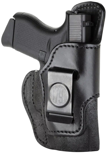 1791 Gunleather RCH IWB Size 03 Black Leather Holster Belt Clip Ruger LC9/1911/Glock 43/43X Right Hand