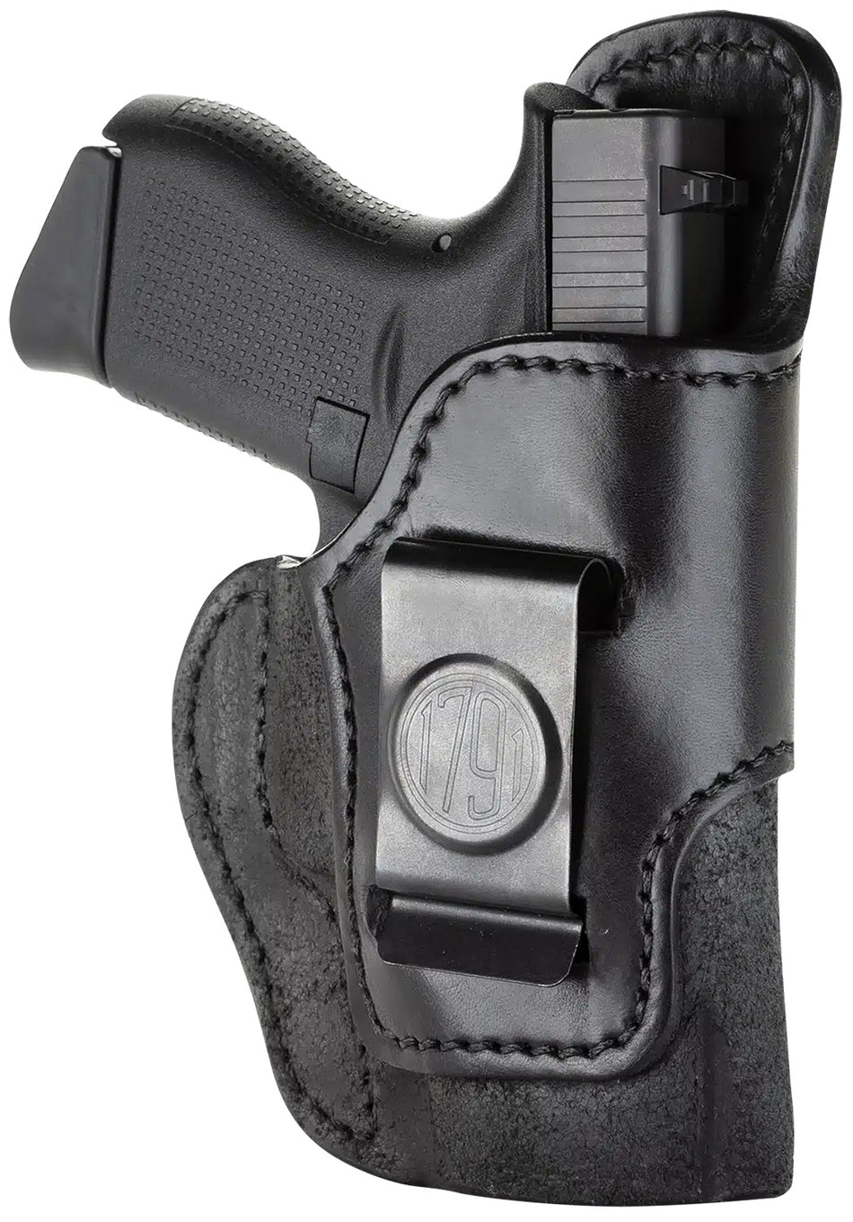 1791 Gunleather RCH IWB Size 03 Black Leather Holster Belt Clip Ruger LC9/1911/Glock 43/43X Right Hand