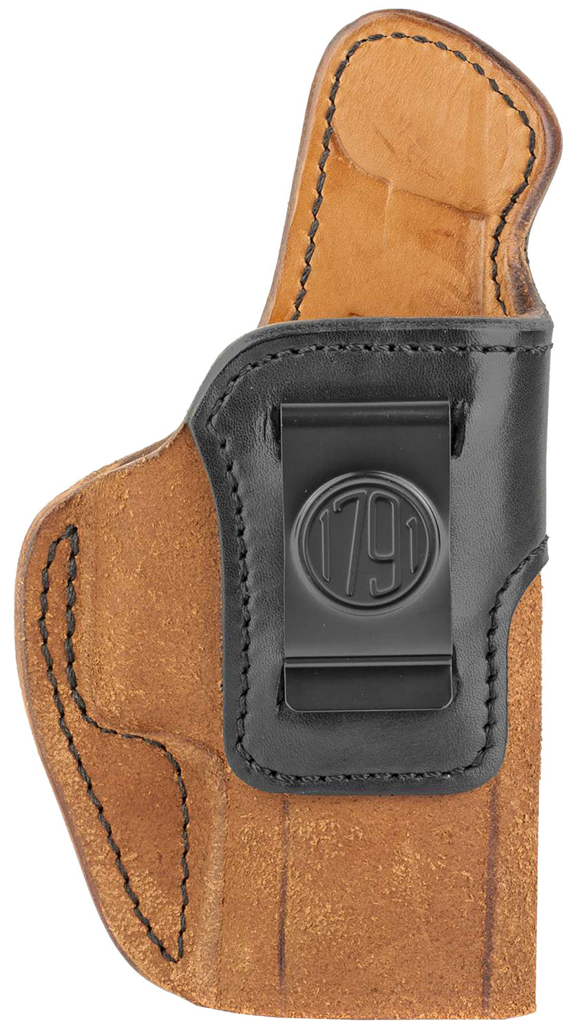 1791 Gunleather RCH IWB Size 05 Black/Brown Leather Holster Belt Clip Springfield XD-M/HK VP9SK Right Hand
