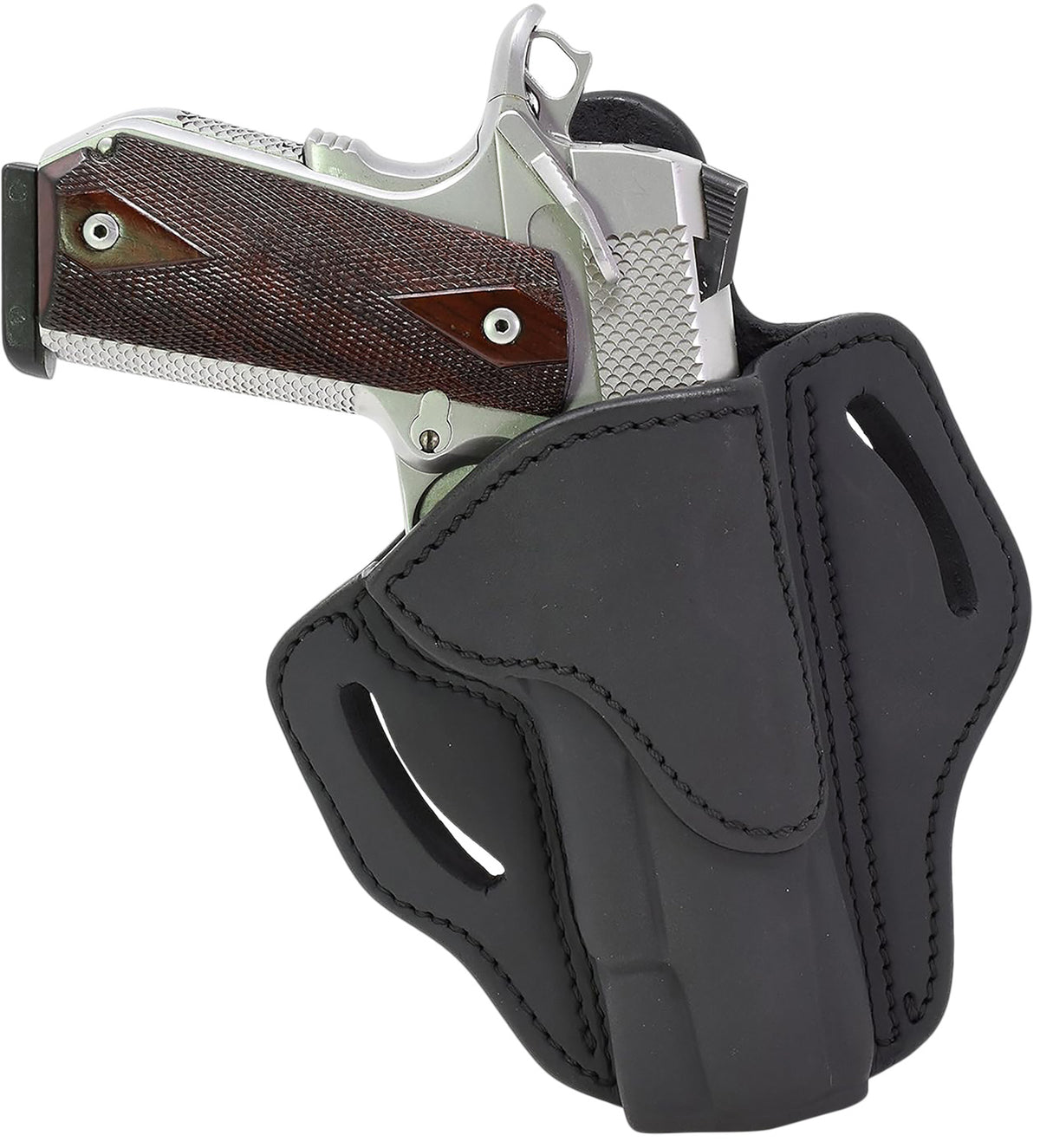 1791 Gunleather BH1 OWB 01 Stealth Black Leather Belt Slide Holster for 4-5" 1911 Right Hand