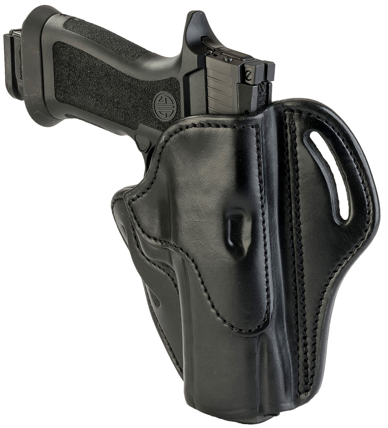 1791 Gunleather BH2.4 OWB Size 2.4 Stealth Black Leather Belt Holster for Walther PPQ/Sig P320/XD-M