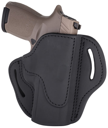 1791 Gunleather BH2.4S OWB Open Top Size 2.4 Stealth Black Leather Belt Holster for FN 509/XD-M/HK VP9SK