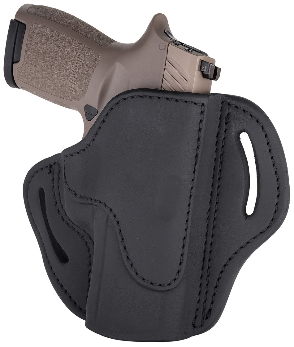 1791 Gunleather BH2.4S OWB Open Top Size 2.4 Stealth Black Leather Belt Holster for FN 509/XD-M/HK VP9SK
