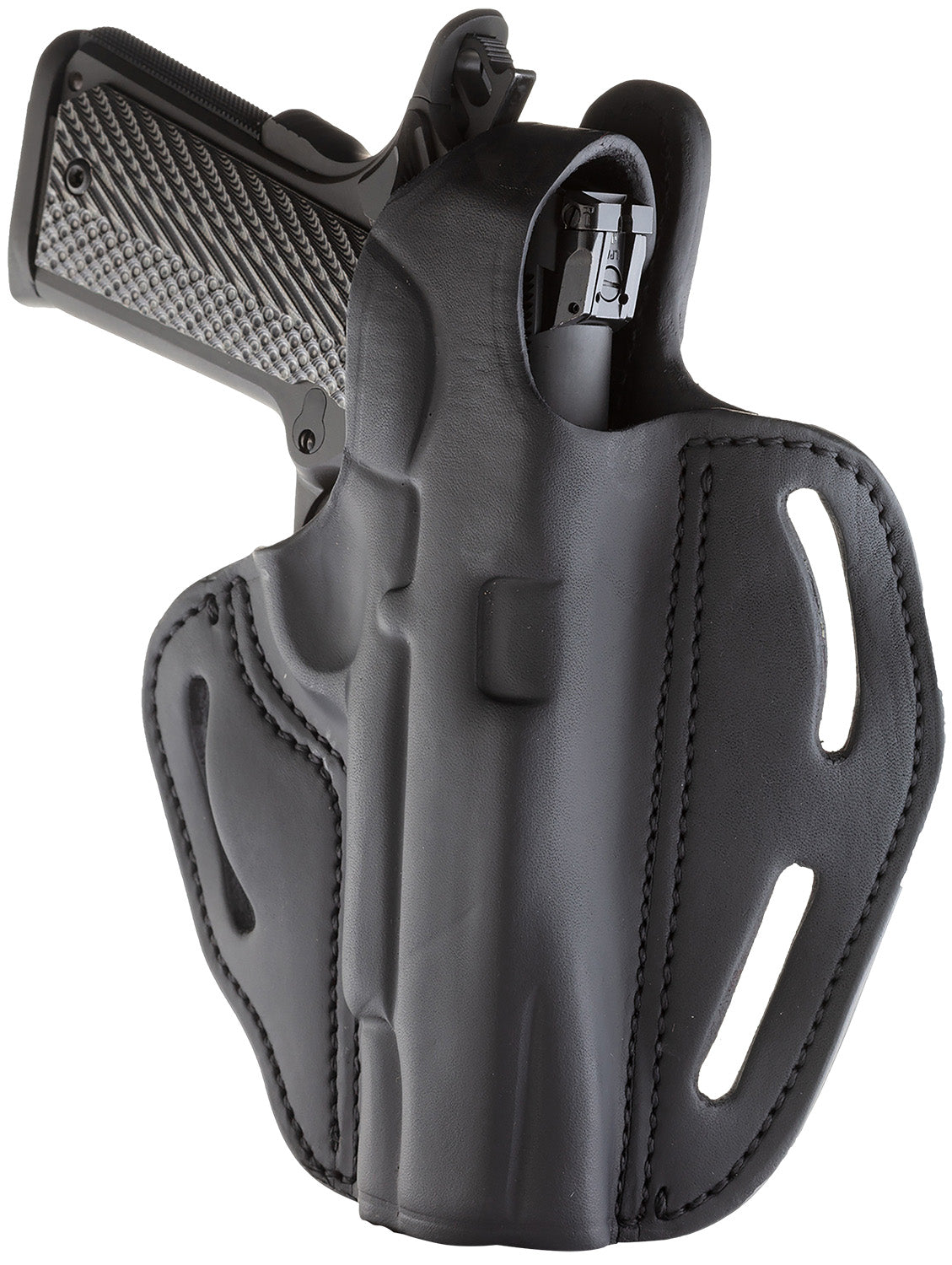 1791 Gunleather BHX OWB Size 01 Stealth Black Leather Retention Belt Holster for 4"-5" 1911 Right Hand