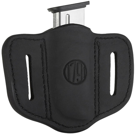 1791 Gunleather MAG1.1 Single Mag Holster Stealth Black Leather Belt Slide Single Stack Ambidextrous