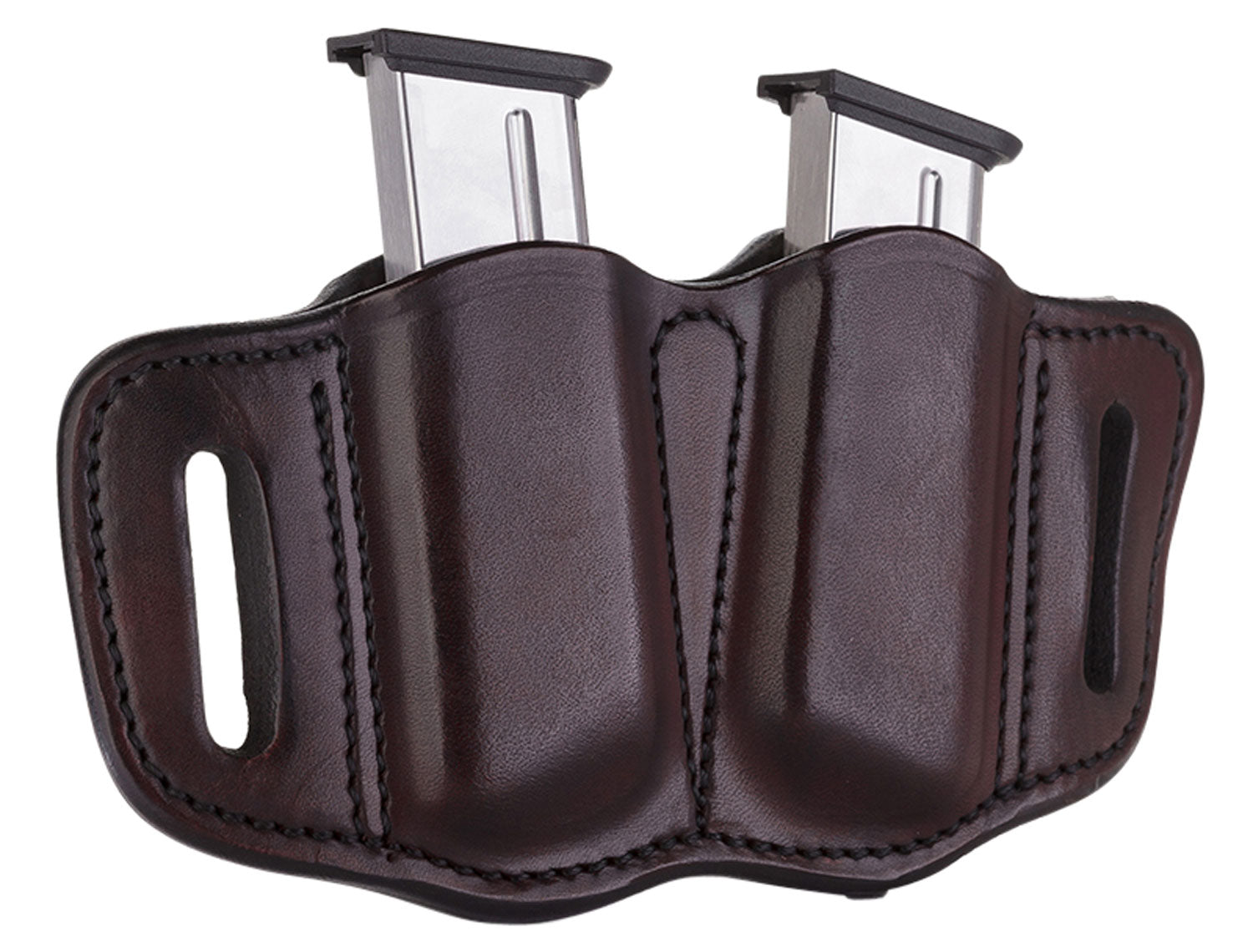1791 Gunleather MAG2.1 Double Mag Holster Signature Brown Leather Belt Slide 1.5" Belt Single Stack Ambidextrous