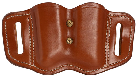 1791 Gunleather MAG-F Double Mag Holster Classic Brown Leather Belt Slide Double Stack Ambidextrous