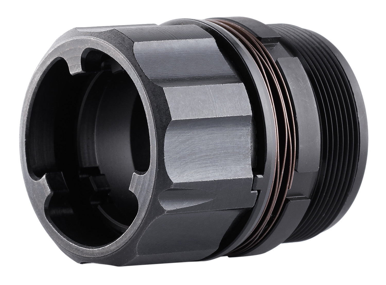 Dead Air DA428 Key-Mo Adapter for HUB Socket Silencers 1-3/8-24 Thread Black