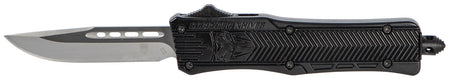 CobraTec CTK-1 Small SBCTK1SDNS 2.75" OTF Drop Point Plain D2 Steel Blade Black Aluminum Handle Glass Breaker