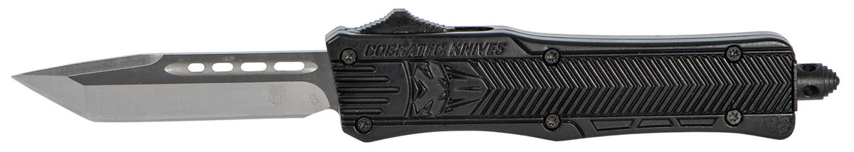 CobraTec CTK-1 Small SBCTK1STNS 2.75" OTF Tanto Plain Black D2 Steel Blade Black Aluminum Handle Glass Breaker