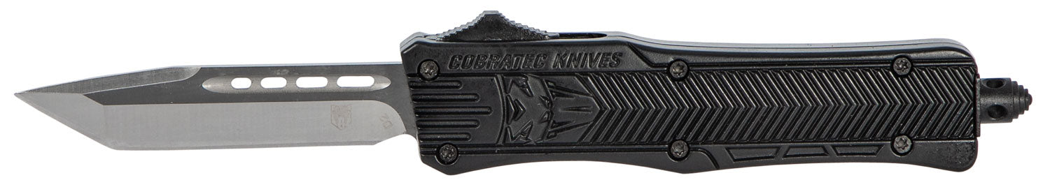 CobraTec CTK-1 Small SBCTK1STNS 2.75" OTF Tanto Plain Black D2 Steel Blade Black Aluminum Handle Glass Breaker