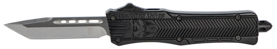 CobraTec CTK-1 Small SBCTK1STNS 2.75" OTF Tanto Plain Black D2 Steel Blade Black Aluminum Handle Glass Breaker