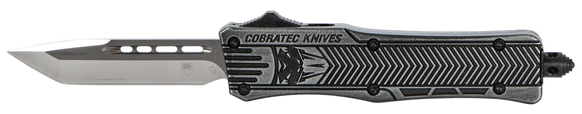 CobraTec CTK-1 Small SSWCTK1STNS 2.75" OTF Tanto Plain D2 Steel Blade Black Stonewashed Aluminum Handle Glass Breaker