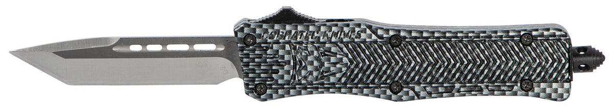 CobraTec CTK-1 Small SCFCTK1STNS 2.75" OTF Tanto Plain D2 Steel Blade Carbon Fiber Aluminum Handle Glass Breaker