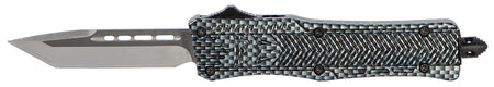 CobraTec CTK-1 Small SCFCTK1STNS 2.75" OTF Tanto Plain D2 Steel Blade Carbon Fiber Aluminum Handle Glass Breaker